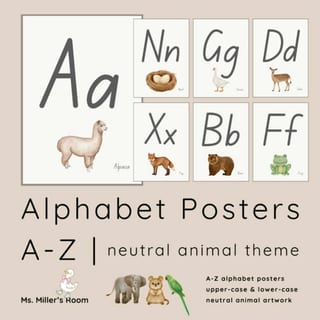 Alphabet + Numbers Posters BUNDLE | Neutral Classroom Theme - image 2 of 4