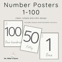 Alphabet + Numbers Posters BUNDLE | Neutral Classroom Theme - thumbnail 3 of 4