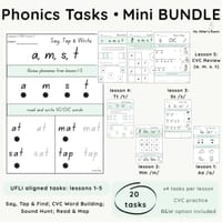 UFLi-Aligned Phonics Task Pack | Mini Bundle | Lessons 1-5 | 20 Tasks - thumbnail 1 of 4