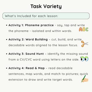 UFLi-Aligned Phonics Task Pack | Mini Bundle | Lessons 1-5 | 20 Tasks - image 3 of 4