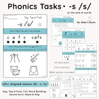 UFLi-Aligned Phonics Task Pack | Lesson 20 | -s /s/ ending - thumbnail 1 of 4