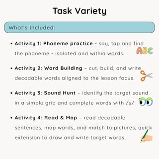 UFLi-Aligned Phonics Task Pack | Lesson 20 | -s /s/ ending - image 3 of 4