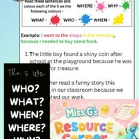 Identifying the 5 W’s in Sentences - Colour Coding Writing Task - thumbnail 1 of 1