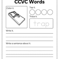 CCVC Worksheets | Phonics Practice Year 1–2 workbook | Reading & Writing Activities - thumbnail 2 of 6