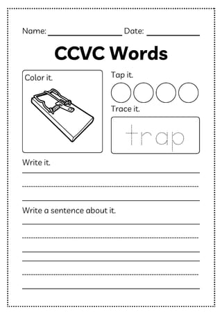 CCVC Worksheets | Phonics Practice Year 1–2 workbook | Reading & Writing Activities - image 2 of 6