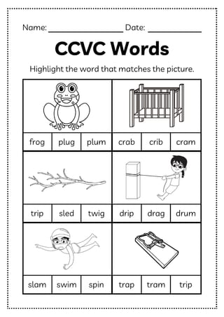 CCVC Worksheets | Phonics Practice Year 1–2 workbook | Reading & Writing Activities - image 4 of 6