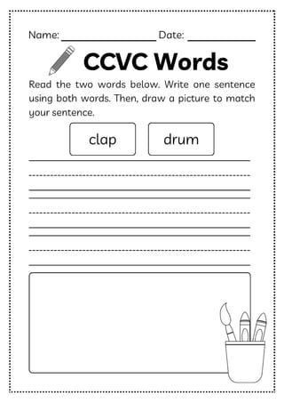 CCVC Worksheets | Phonics Practice Year 1–2 workbook | Reading & Writing Activities - image 5 of 6