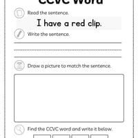 CCVC Worksheets | Phonics Practice Year 1–2 workbook | Reading & Writing Activities - thumbnail 6 of 6