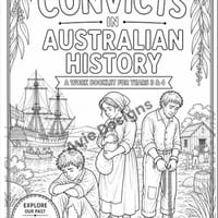 Convicts in Australian History Year 4 with 30 pages and bonus coloured covers