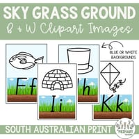 Sky Grass Ground Dirt Handwriting Alphabet Posters & Images - SA Print Font - thumbnail 3 of 4