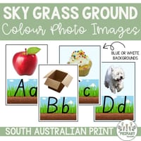 Sky Grass Ground Dirt Handwriting Alphabet Posters & Images - SA Print Font - thumbnail 4 of 4
