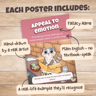 Appeal to Emotion Logical Fallacy Poster — Printable Critical Thinking Display | Duchess & Bruno - image 6 of 9