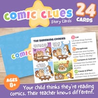 Comic Clues Story Cards | Reading Comprehension Cards | Bloom's Taxonomy - thumbnail 1 of 9