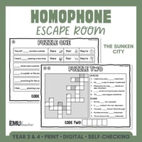 Homophone Escape Room Improve Spelling, Comprehension & Vocabulary Using Context