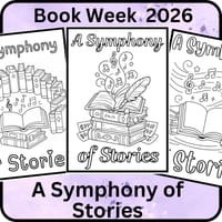 Book Week 2026 A Symphony of Stories Colouring Pages
