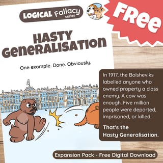 Hasty Generalisation Question Pack: Critical Thinking, Comic, Comprehension - image 1 of 8