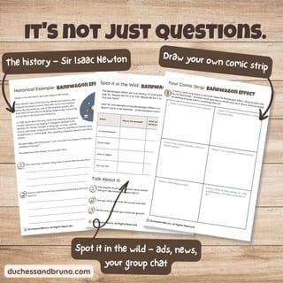 Bandwagon Effect Question Pack: Critical Thinking, Comic, Comprehension - image 3 of 8