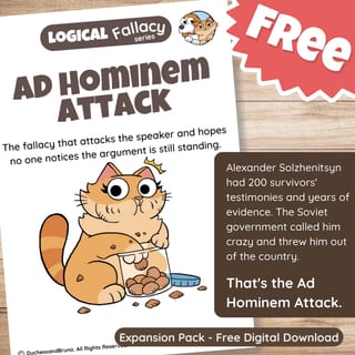 Ad Hominem Attack Question Pack: Critical Thinking, Comic, Comprehension - image 1 of 8