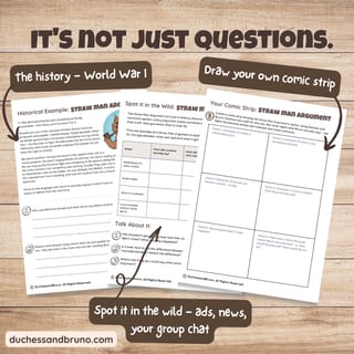 Straw Man Argument Question Pack: Critical Thinking, Comic, Comprehension - image 3 of 8