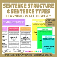 Sentence Structure & Sentence Types Learning Wall Display | Posters & Activity | Brights - thumbnail 1 of 8