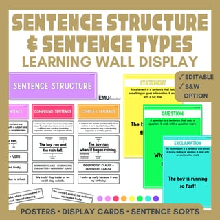 Sentence Structure & Sentence Types Learning Wall Display | Posters & Activity | Brights - image 1 of 8