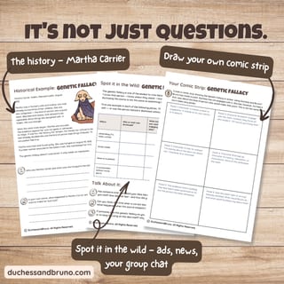 Genetic Fallacy Question Pack: Critical Thinking, Comic, Comprehension - image 3 of 8
