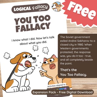 You Too Fallacy Question Pack: Critical Thinking, Comic, Comprehension - image 1 of 8