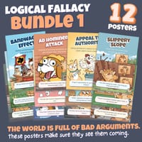 Logical Fallacy Posters Pack of 12 - Complete Critical Thinking Set Bundle 1 - thumbnail 1 of 9