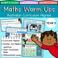 Year 5 Maths Warm Ups I Number & Algebra I Australian Curriculum V9 I PowerPoint