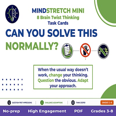 Perspective-Shifting Task Cards: Can you solve this normally? | No-prep | HPGE | Years 3-6