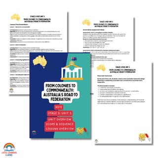 Stage 3 HSIE Unit 3 Federation | From Colonies to Commonwealth | Australia as a Nation NEW SYLLABUS - image 3 of 4