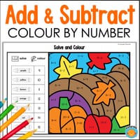 Colour by Number Addition and Subtraction within 20 AUTUMN Maths Colouring Sheets - thumbnail 1 of 4