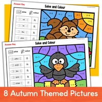 Colour by Number Addition and Subtraction within 20 AUTUMN Maths Colouring Sheets - thumbnail 3 of 4