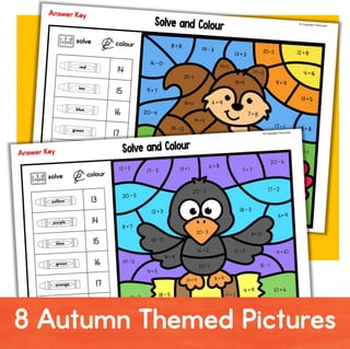 Colour by Number Addition and Subtraction within 20 AUTUMN Maths Colouring Sheets - image 3 of 4