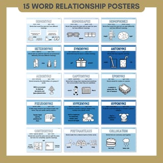 Word Relationship Vocabulary Posters | Homophones, Synonyms, Antonyms & More - image 2 of 8