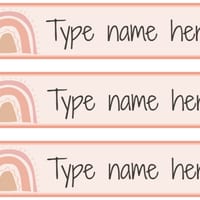 Muted Rainbow Editable Student Desk Name Labels | Canva & PowerPoint | Classroom - thumbnail 1 of 4