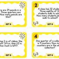 Fractions Task Cards Years 3–4 | 64 Differentiated Maths Problems | Australian - thumbnail 5 of 5