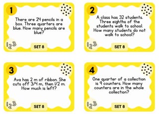 Fractions Task Cards Years 3–4 | 64 Differentiated Maths Problems | Australian - image 5 of 5