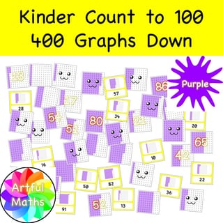 400 Purple Counting Graphs Down Numbers 1-100 for Kinder Maths - image 1 of 5