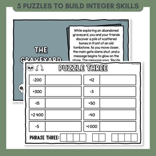 Halloween Math Escape Room | Integers | Negative Numbers & Ordering | AC9M6N01 - image 2 of 7
