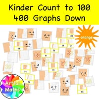 400 Orange Counting Graphs Down Numbers 1-100 for Kinder Maths - thumbnail 1 of 5
