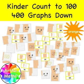 400 Orange Counting Graphs Down Numbers 1-100 for Kinder Maths - image 1 of 5
