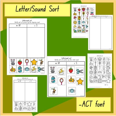 Letter / Sound Sort - ACT font