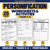 Personification Figurative Language – Worksheets (Years 3–6) - thumbnail 1 of 4