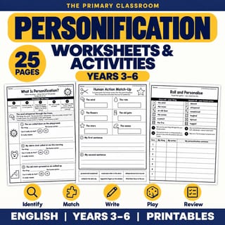 Personification Figurative Language – Worksheets (Years 3–6) - image 1 of 4