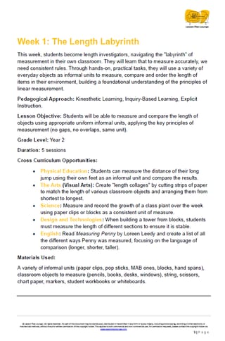 Mathematics - Unit 2: Measurement Investigators - LESSON PLANS - Year 2 - image 4 of 4