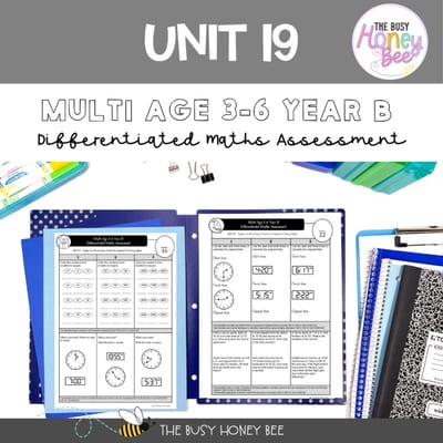 Multi Age 3-6 Year B Differentiated NSW Maths Assessment Unit 19