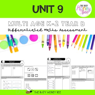 Multi Age K-2 Year B Differentiated NSW Maths Assessment Unit 9