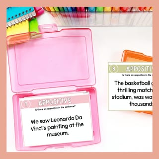 Appositive Task Cards | Essential & Nonessential Appositives | Sentence Writing - image 8 of 8