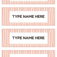 Editable Sage & Peach Striped Student Desk Labels | Canva and PowerPoint - thumbnail 3 of 4